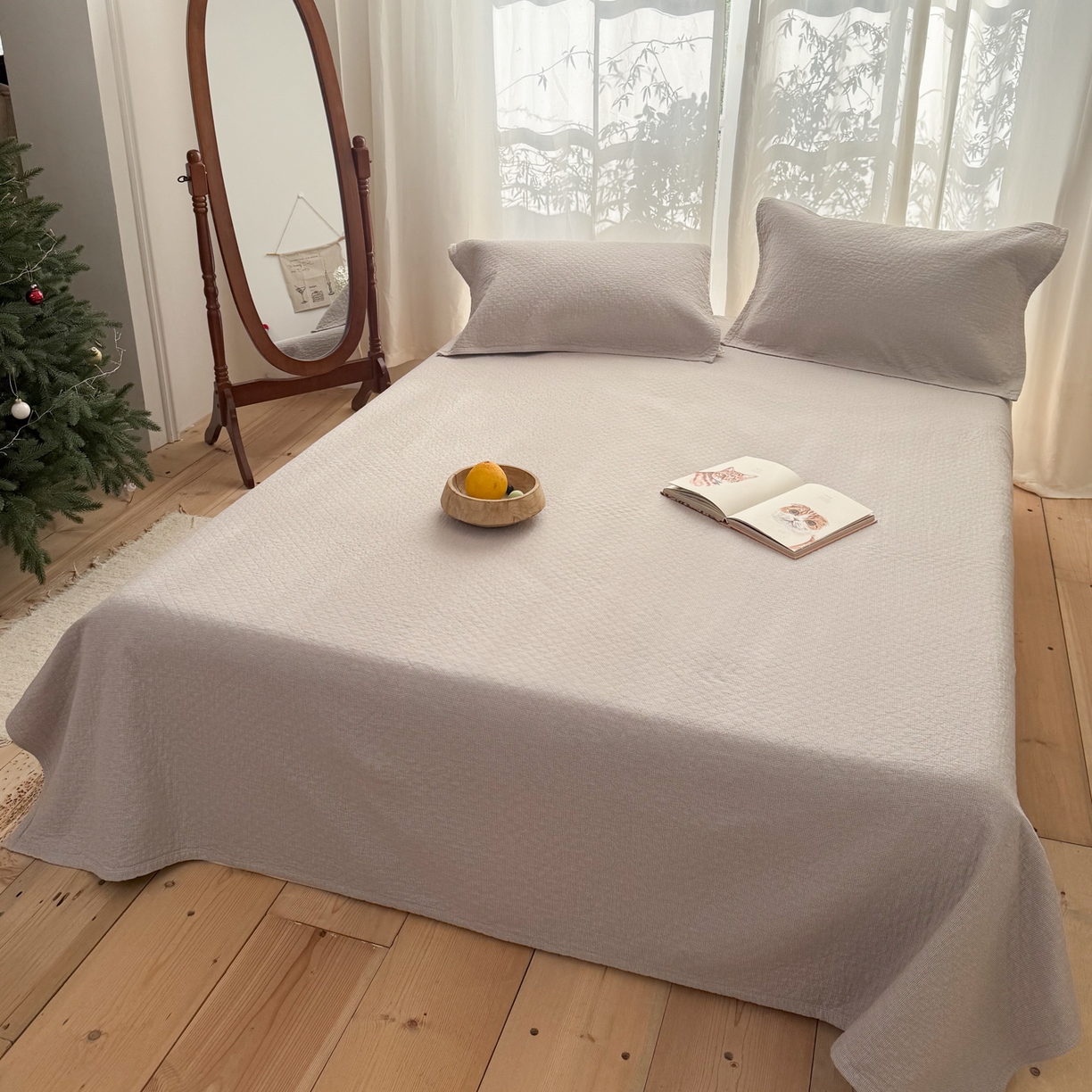 91家纺网 家纺一手货源 找家纺 沐瑟家纺 2026新款纯棉四层纱布枕巾-素格和米格 米格-浅咖