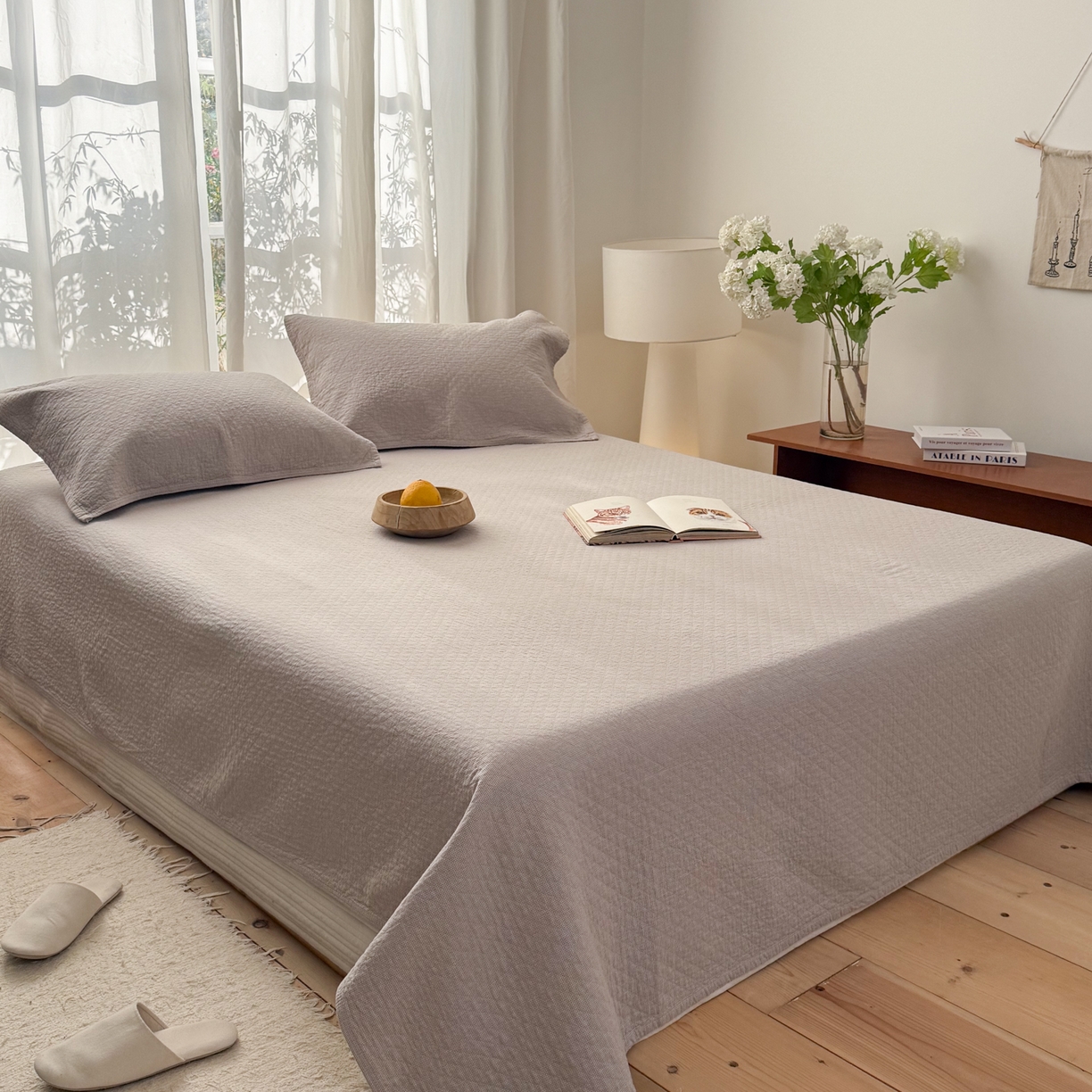 91家纺网 家纺一手货源 找家纺 沐瑟家纺 2026新款纯棉四层纱布枕巾-素格和米格 米格-浅咖