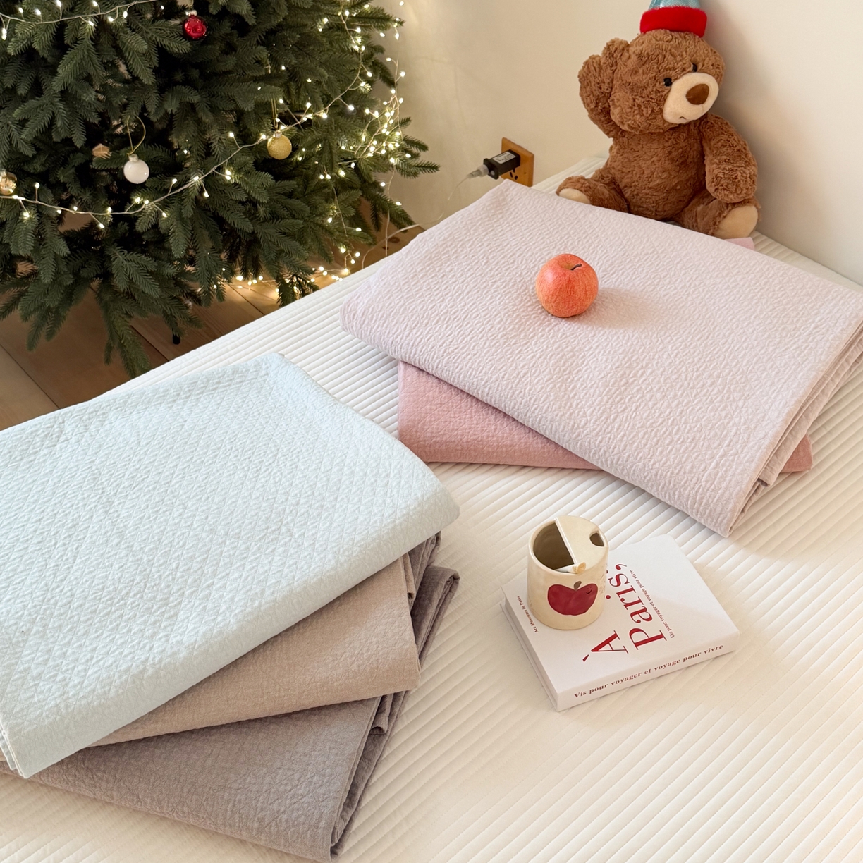 91家纺网 家纺一手货源 找家纺 沐瑟家纺 2026新款纯棉四层纱布枕巾-素格和米格 组合图