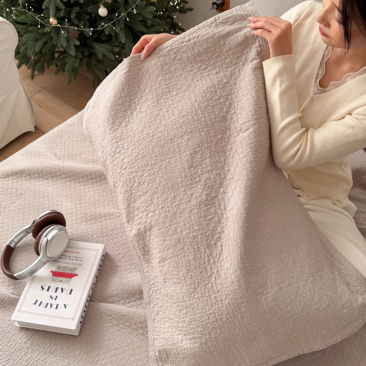 91家纺网 家纺一手货源 找家纺 沐瑟家纺 2026新款纯棉四层纱布枕巾-素格和米格 素格-浅咖