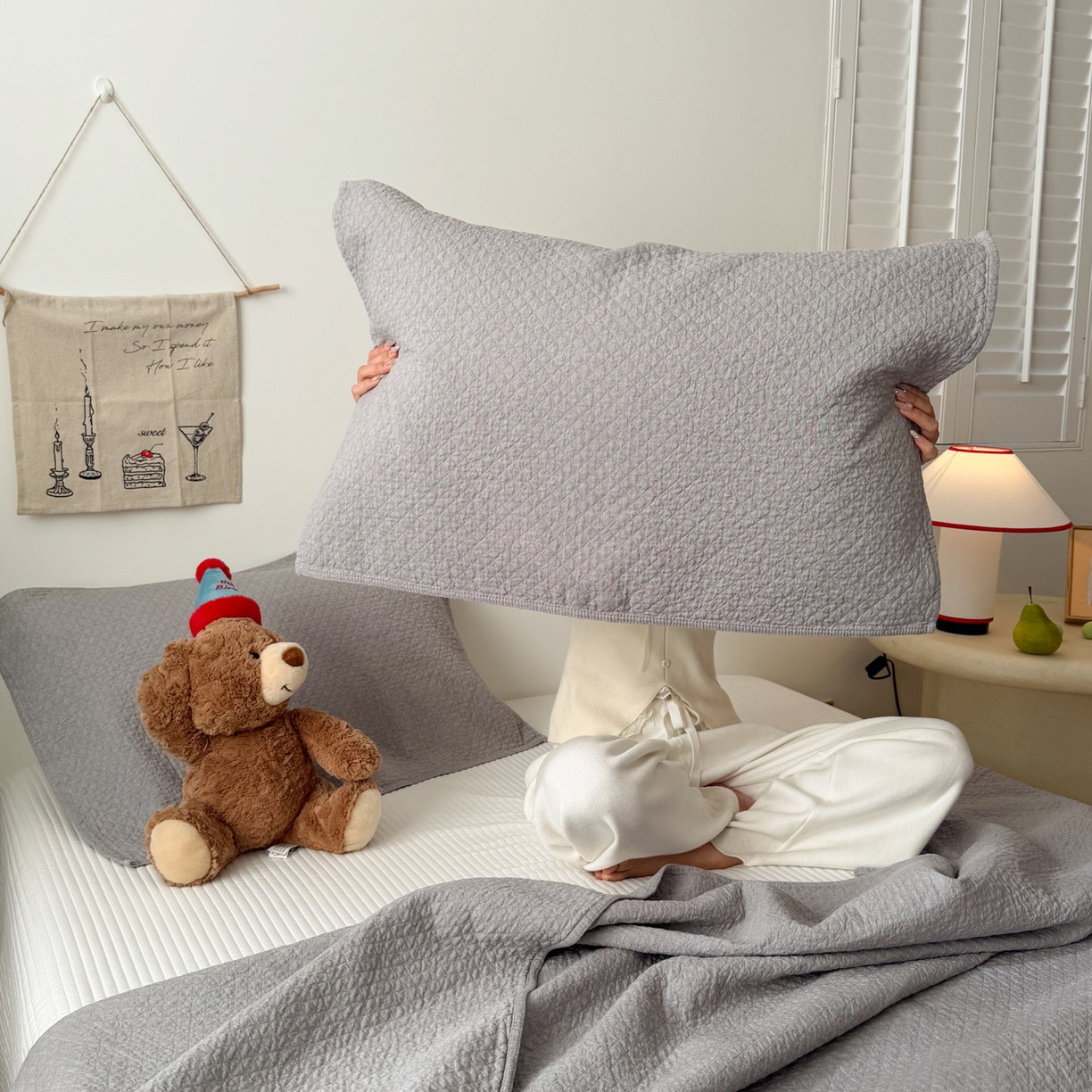 91家纺网 家纺一手货源 找家纺 沐瑟家纺 2026新款纯棉四层纱布枕巾-素格和米格 素格-灰色