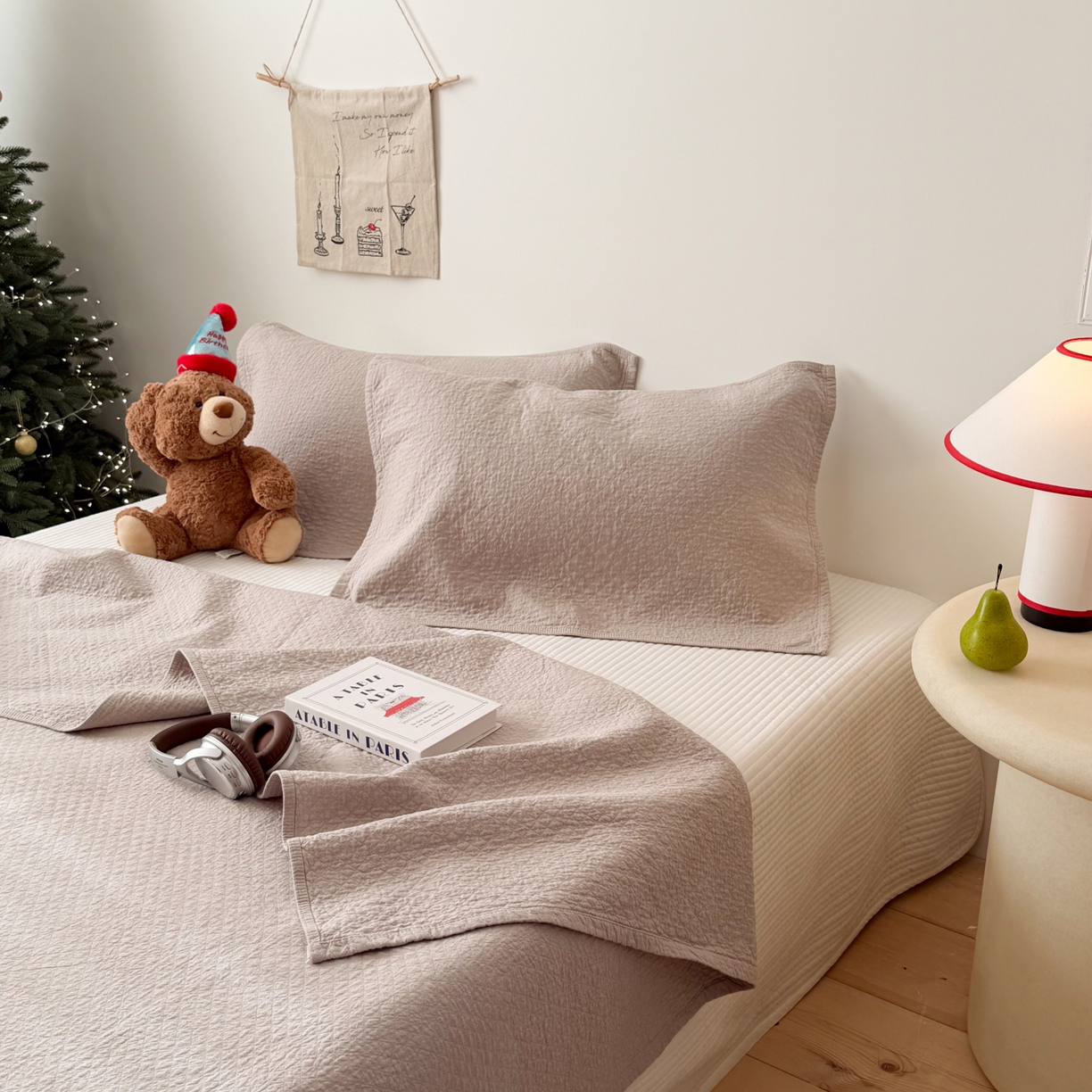 91家纺网 家纺一手货源 找家纺 沐瑟家纺 2026新款纯棉四层纱布枕巾-素格和米格 素格-浅咖