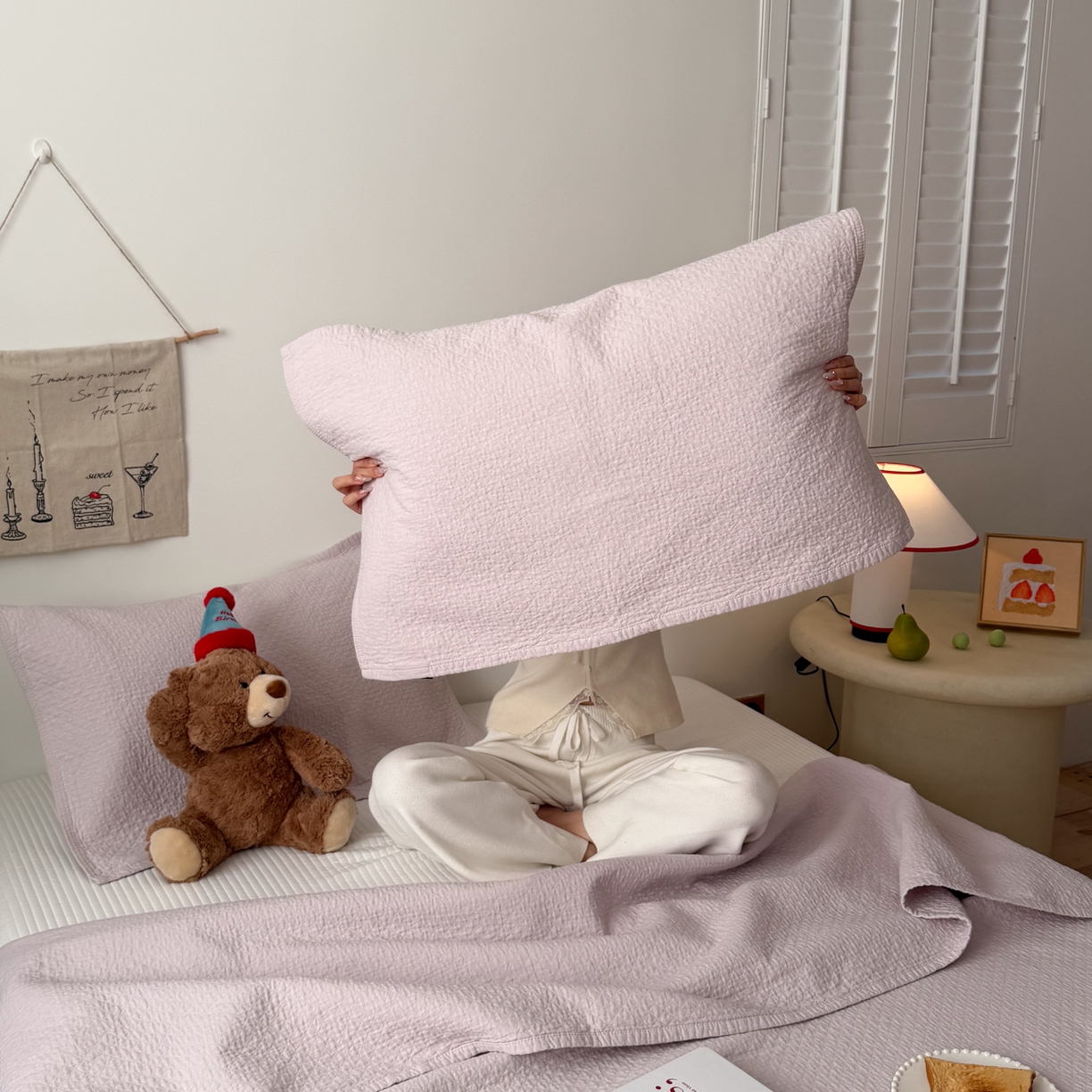 91家纺网 家纺一手货源 找家纺 沐瑟家纺 2026新款纯棉四层纱布枕巾-素格和米格 素格-淡紫