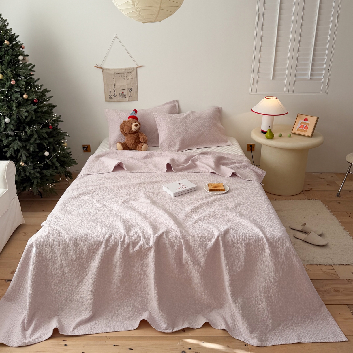 91家纺网 家纺一手货源 找家纺 沐瑟家纺 2026新款纯棉四层纱布枕巾-素格和米格 素格-淡紫