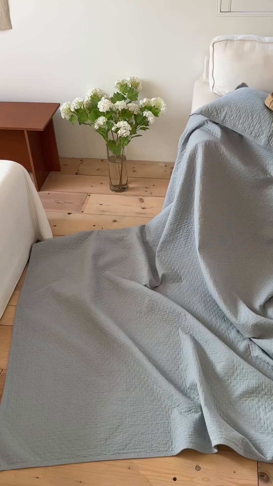 91家纺网 家纺一手货源 找家纺 沐瑟家纺 2026新款纯棉四层纱布枕巾-素格和米格 米格-浅蓝