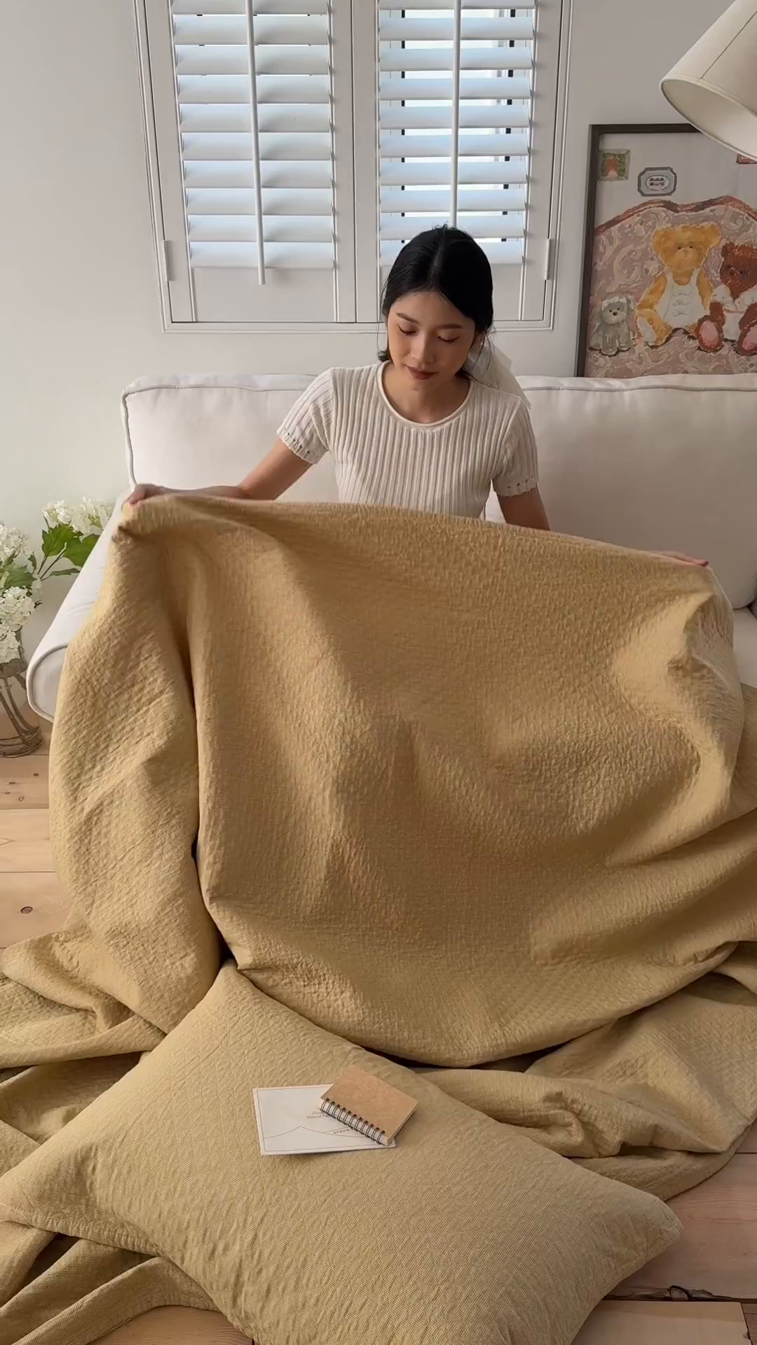 91家纺网 家纺一手货源 找家纺 沐瑟家纺 2026新款纯棉四层纱布枕巾-素格和米格 米格-黄色