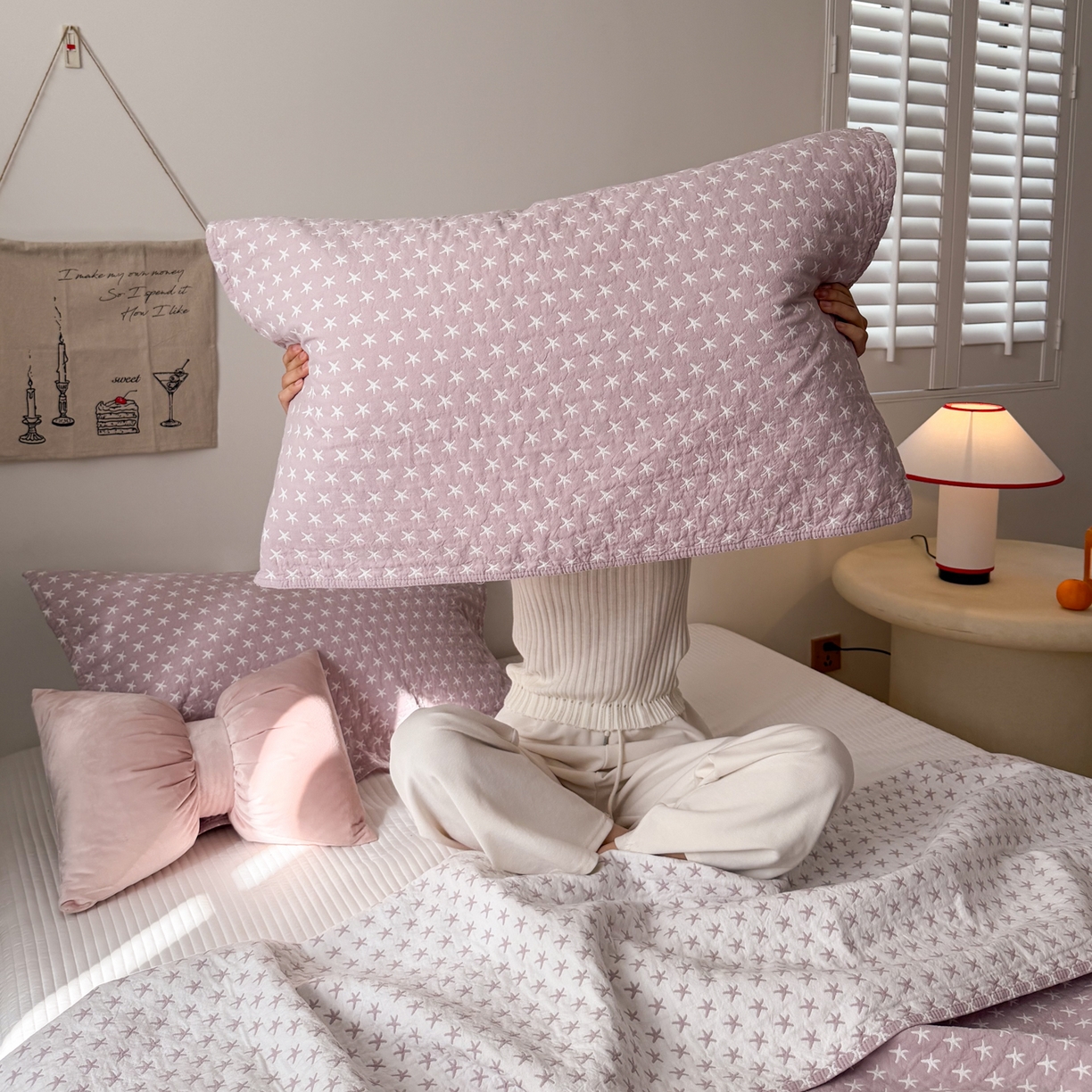 91家纺网 家纺一手货源 找家纺 沐瑟家纺 2026新款亲肤舒适全棉四层纱布枕巾-星星和心情系列 星星-紫色