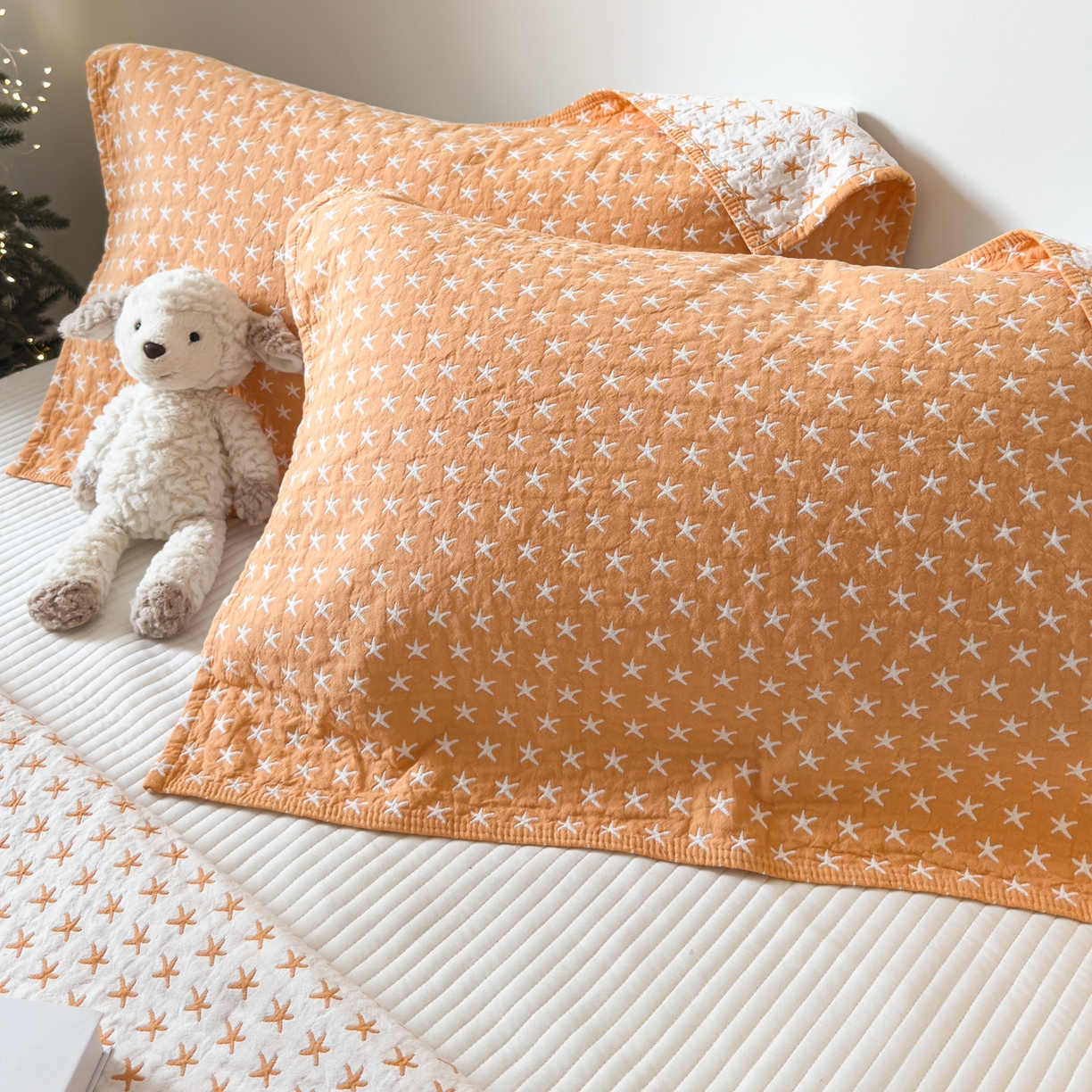 91家纺网 家纺一手货源 找家纺 沐瑟家纺 2026新款亲肤舒适全棉四层纱布枕巾-星星和心情系列 星星-黄色