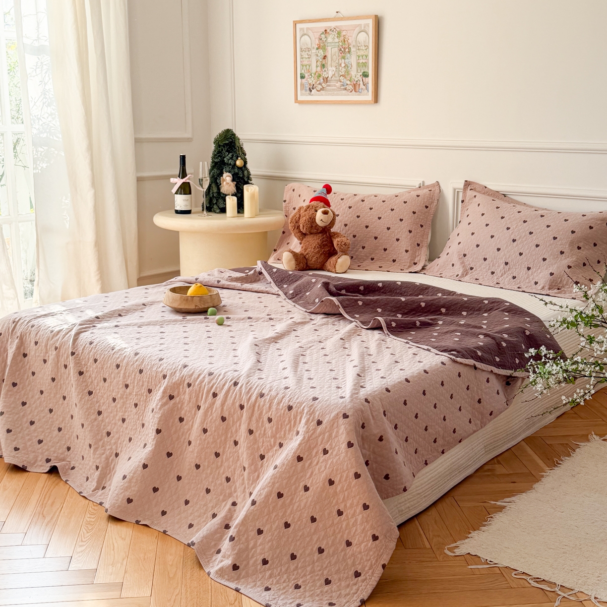 91家纺网 家纺一手货源 找家纺 （总）沐瑟家纺 2026新款全棉四层纱布床盖-星星和心情系列