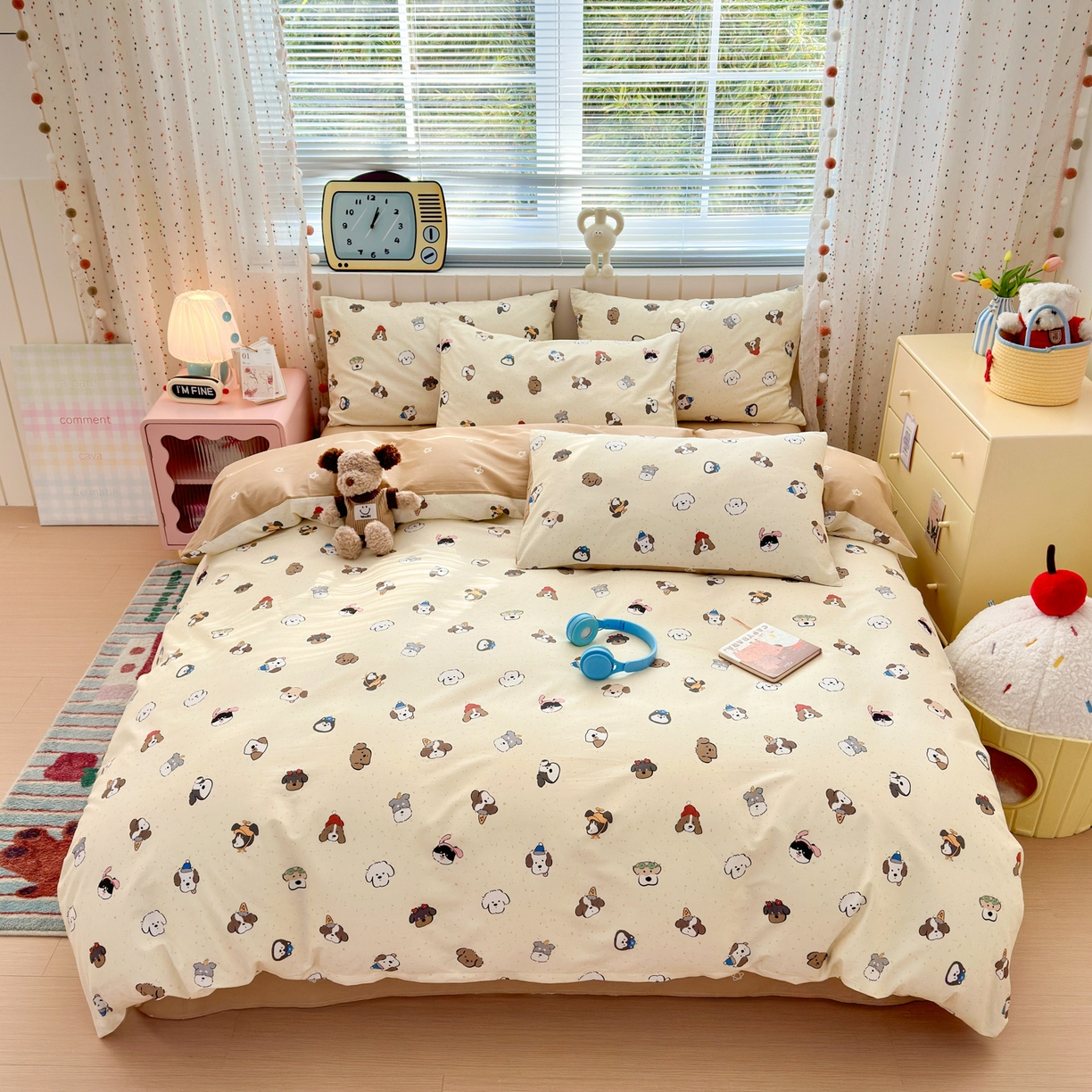 91家纺网 家纺一手货源 找家纺 （总）梵克保罗 2026春夏新款ins小清新40支全棉13372四件套学生三件套单被套单枕套系列-第一批（四件套）