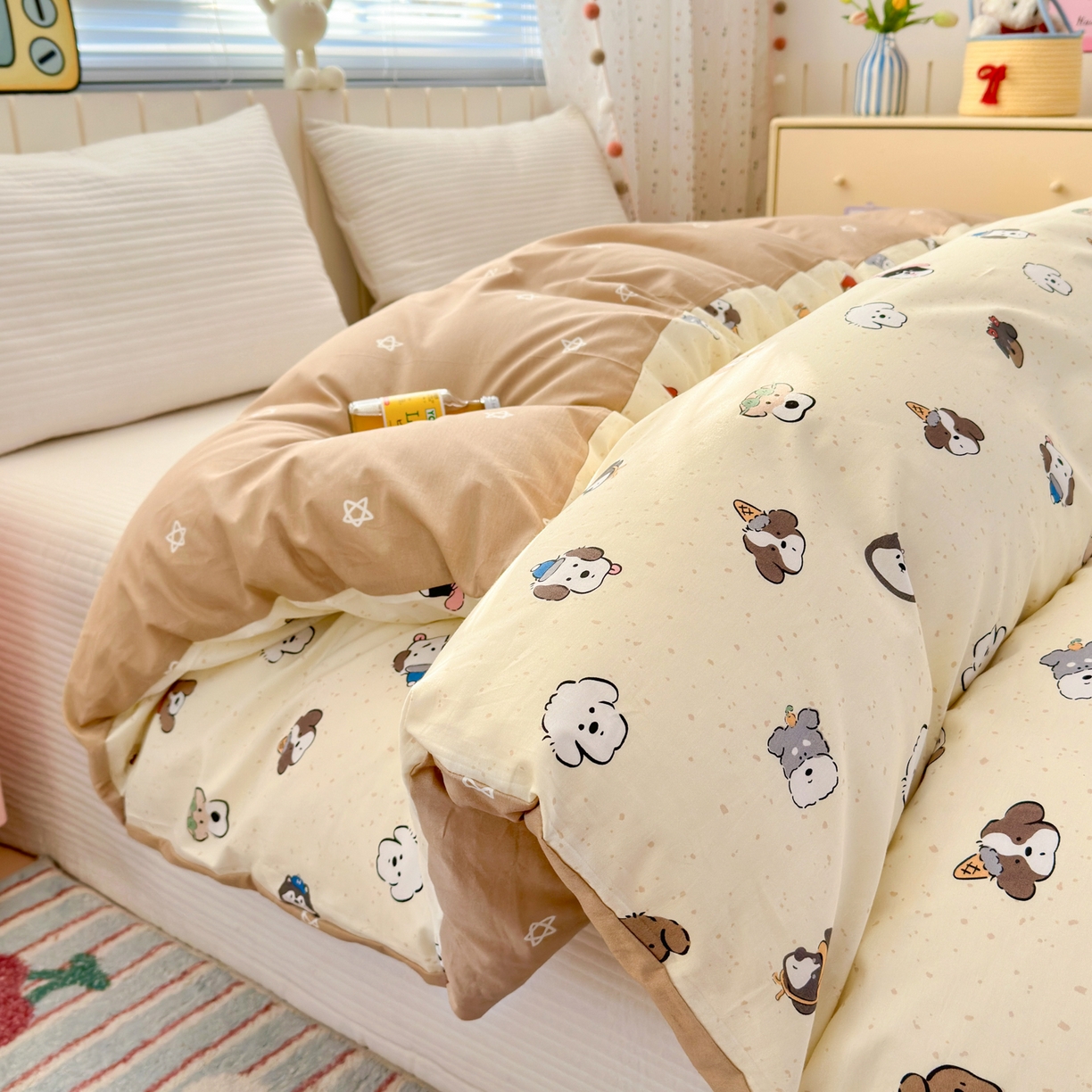 91家纺网 家纺一手货源 找家纺 （总）梵克保罗 2026春夏新款ins小清新40支全棉13372四件套学生三件套单被套单枕套系列-第一批（单被套）