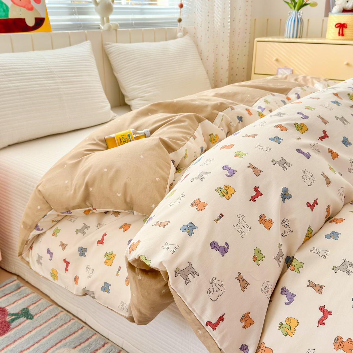 91家纺网 家纺一手货源 找家纺 （总）梵克保罗 2026春夏新款ins小清新40支全棉13372四件套学生三件套单被套单枕套系列-第一批（单被套）