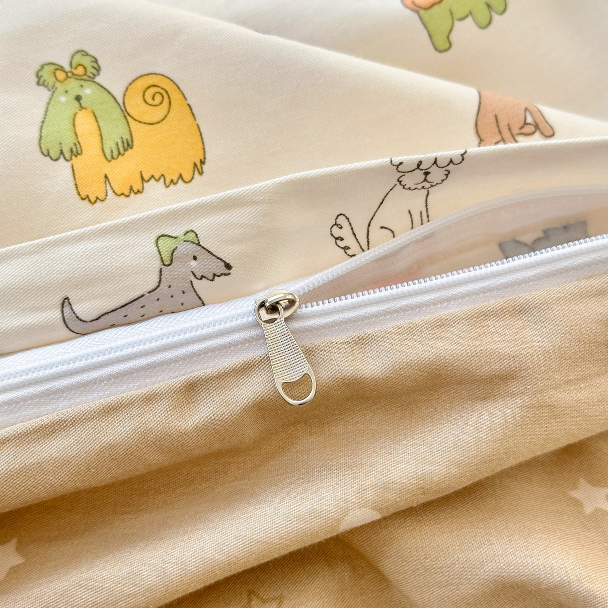 91家纺网 家纺一手货源 找家纺 梵克保罗 2026春夏新款ins小清新40支全棉13372四件套学生三件套单被套单枕套系列-第一批（单被套） 动物聚会