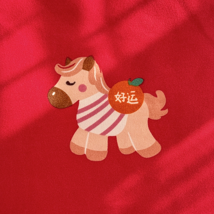 91家纺网 家纺一手货源 找家纺 梦舒阳家纺 马年新年限定款四件套植物羊绒磨毛四件套单被套仿棉套件 暴富马红
