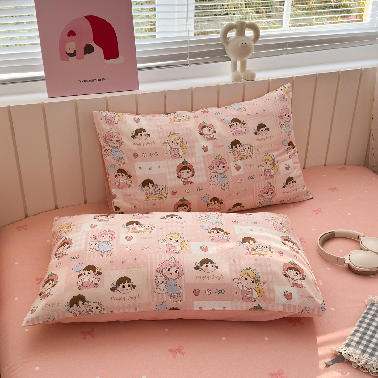 （总）梵克保罗 2026春夏新款ins小清新40支全棉13372四件套学生三件套单被套单枕套系列-第一批（单枕套）