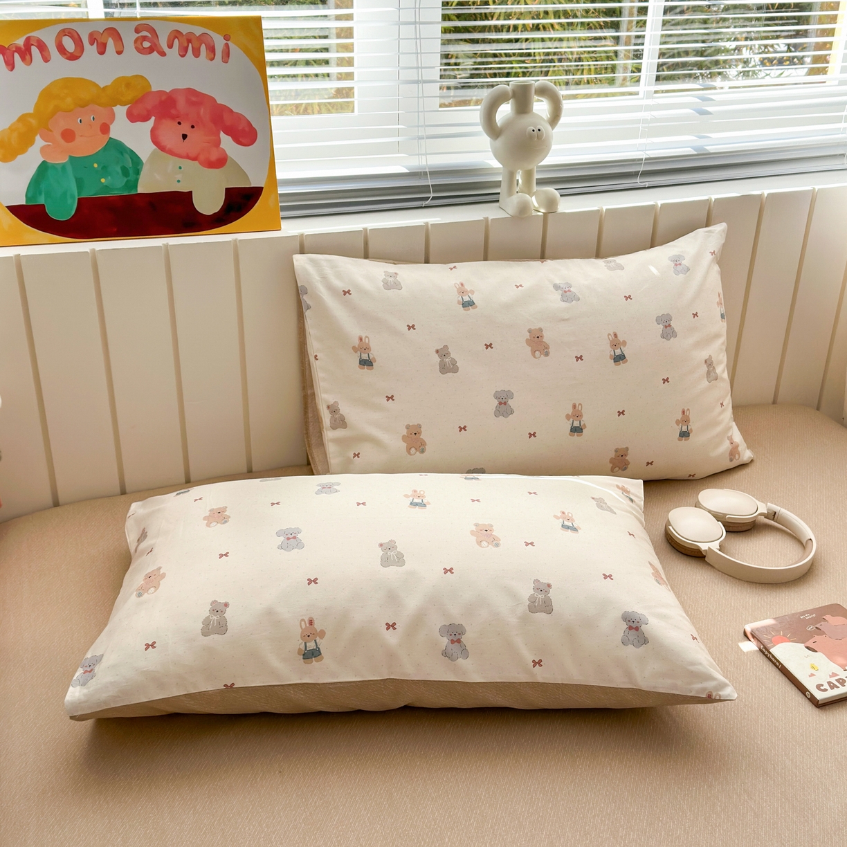 91家纺网 家纺一手货源 找家纺 （总）梵克保罗 2026春夏新款ins小清新40支全棉13372四件套学生三件套单被套单枕套系列-第一批（单枕套）