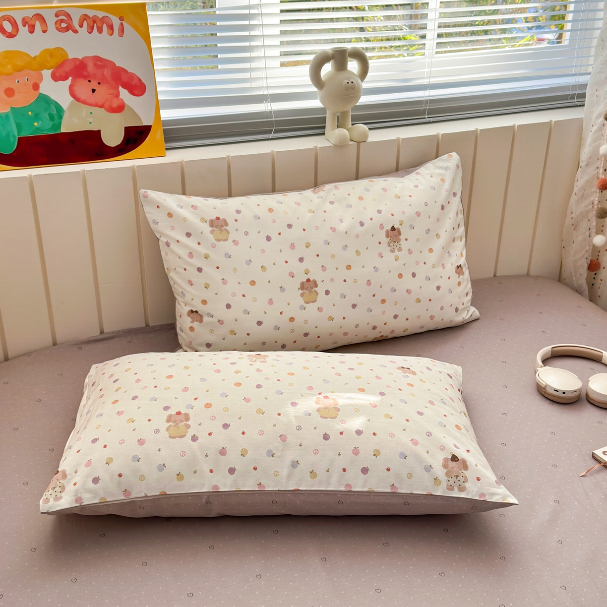 91家纺网 家纺一手货源 找家纺 （总）梵克保罗 2026春夏新款ins小清新40支全棉13372四件套学生三件套单被套单枕套系列-第一批（单枕套）