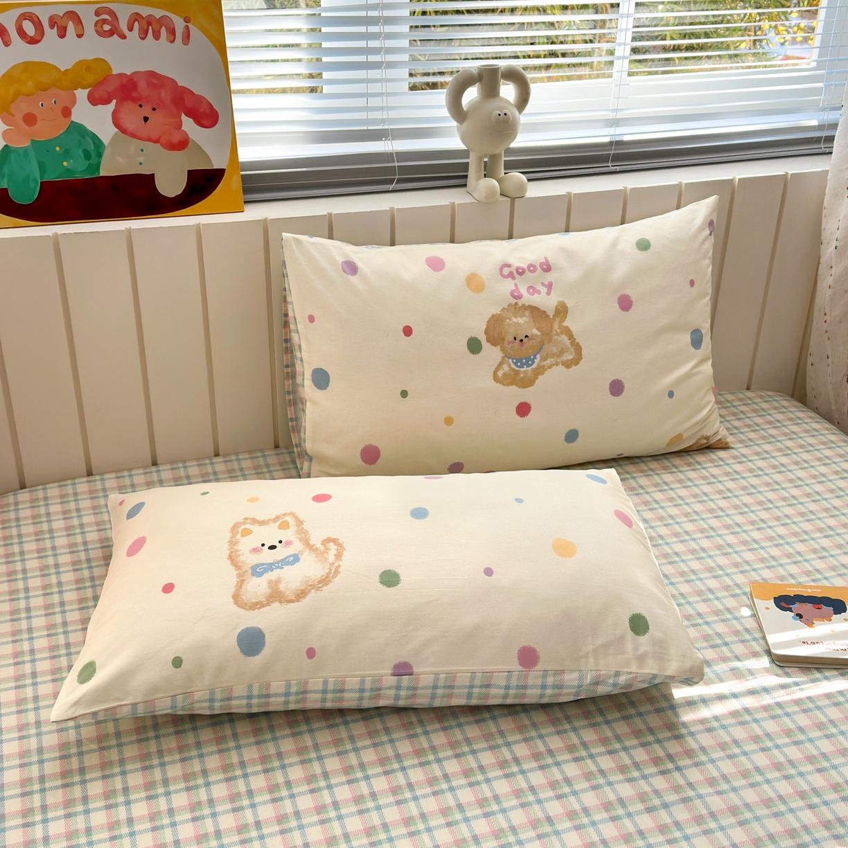 91家纺网 家纺一手货源 找家纺 （总）梵克保罗 2026春夏新款ins小清新40支全棉13372四件套学生三件套单被套单枕套系列-第一批（单枕套）