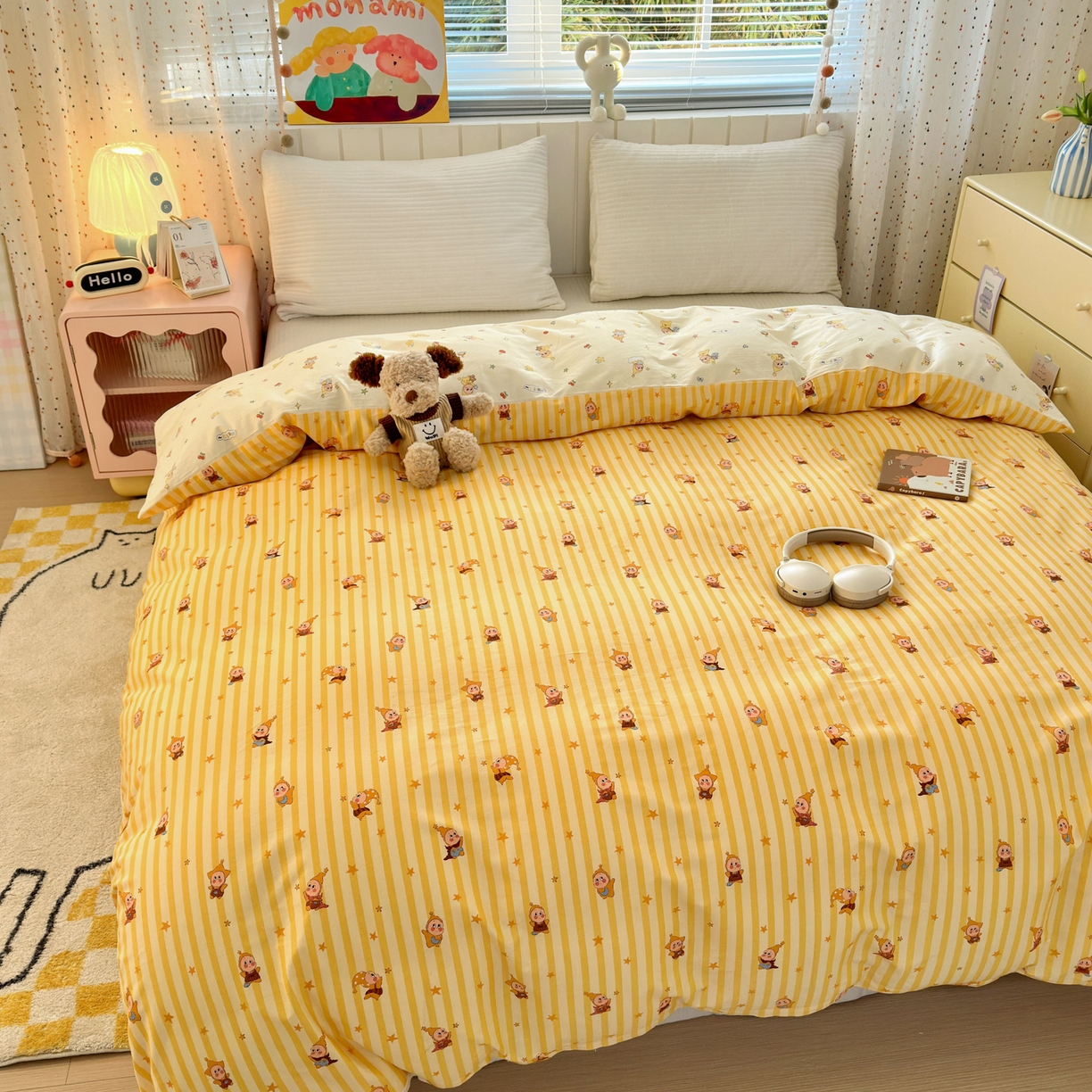 91家纺网 家纺一手货源 找家纺 （总）梵克保罗 2026春夏新款ins小清新40支全棉13372四件套学生三件套单被套单枕套系列-第二批（单被套）