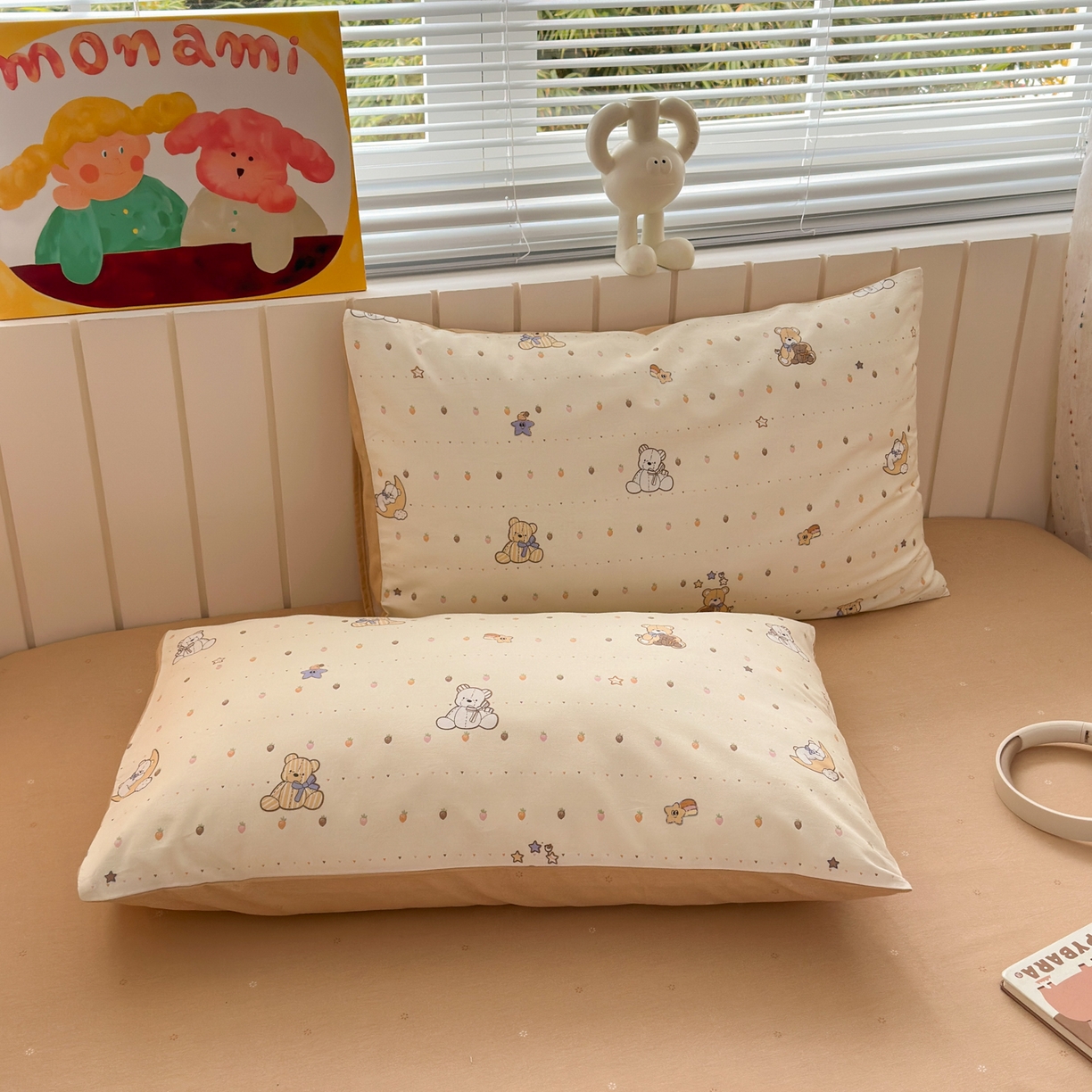 91家纺网 家纺一手货源 找家纺 （总）梵克保罗 2026春夏新款ins小清新40支全棉13372四件套学生三件套单被套单枕套系列-第二批（单枕套）