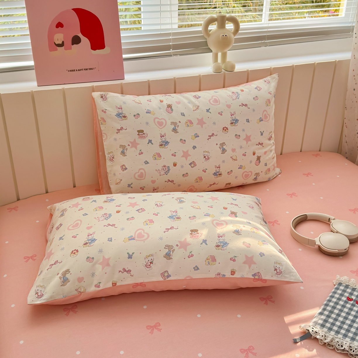 梵克保罗 2026春夏新款ins小清新40支全棉13372四件套学生三件套单被套单枕套系列-第二批（单枕套） 甜蜜花园