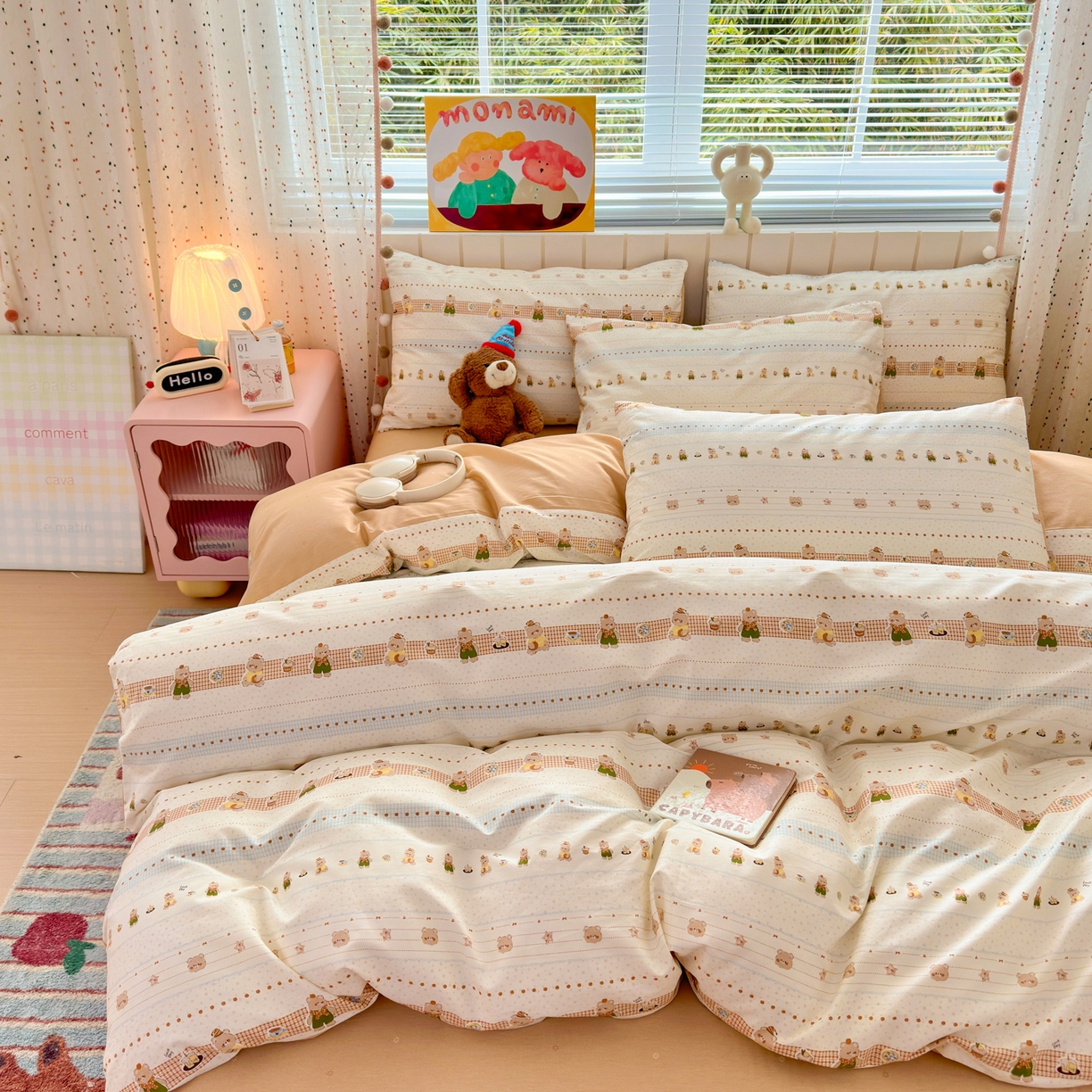 91家纺网 家纺一手货源 找家纺 梵克保罗 2026春夏新款ins小清新40支全棉13372四件套学生三件套单被套单枕套系列-第二批（单枕套） 幸运星