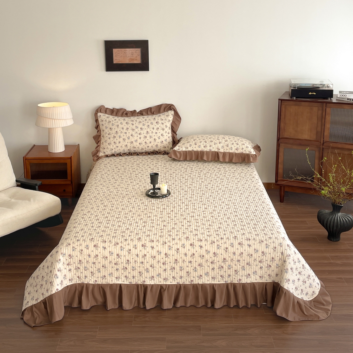 91家纺网 家纺一手货源 找家纺 慕澄家纺 2026新款高克重仿棉碎花床盖 绵绵