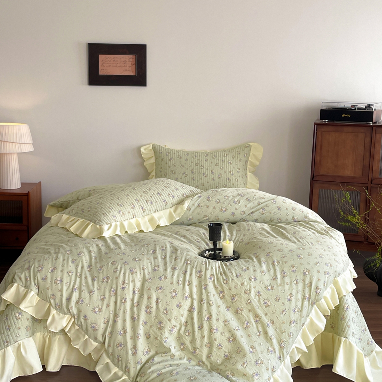 91家纺网 家纺一手货源 找家纺 慕澄家纺 2026新款高克重仿棉碎花床盖 春来