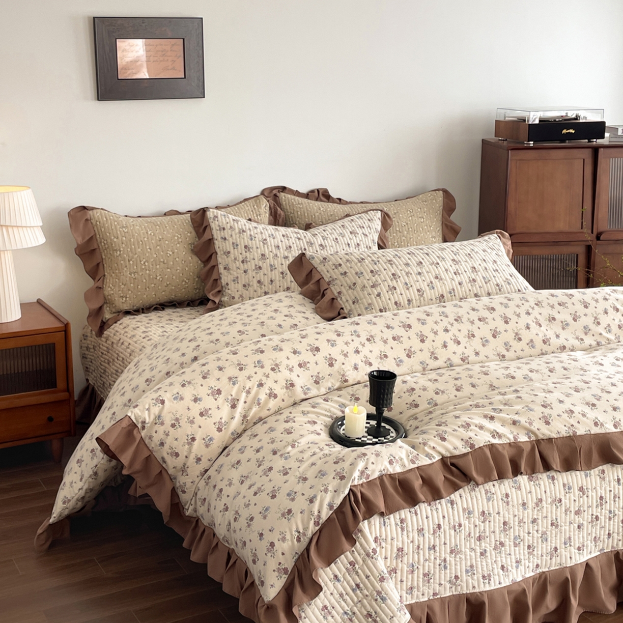 91家纺网 家纺一手货源 找家纺 慕澄家纺 2026新款高克重仿棉碎花床盖 绵绵