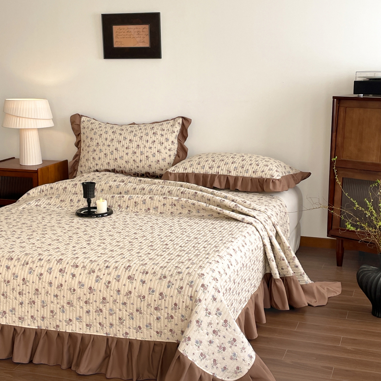 91家纺网 家纺一手货源 找家纺 慕澄家纺 2026新款高克重仿棉碎花床盖 绵绵