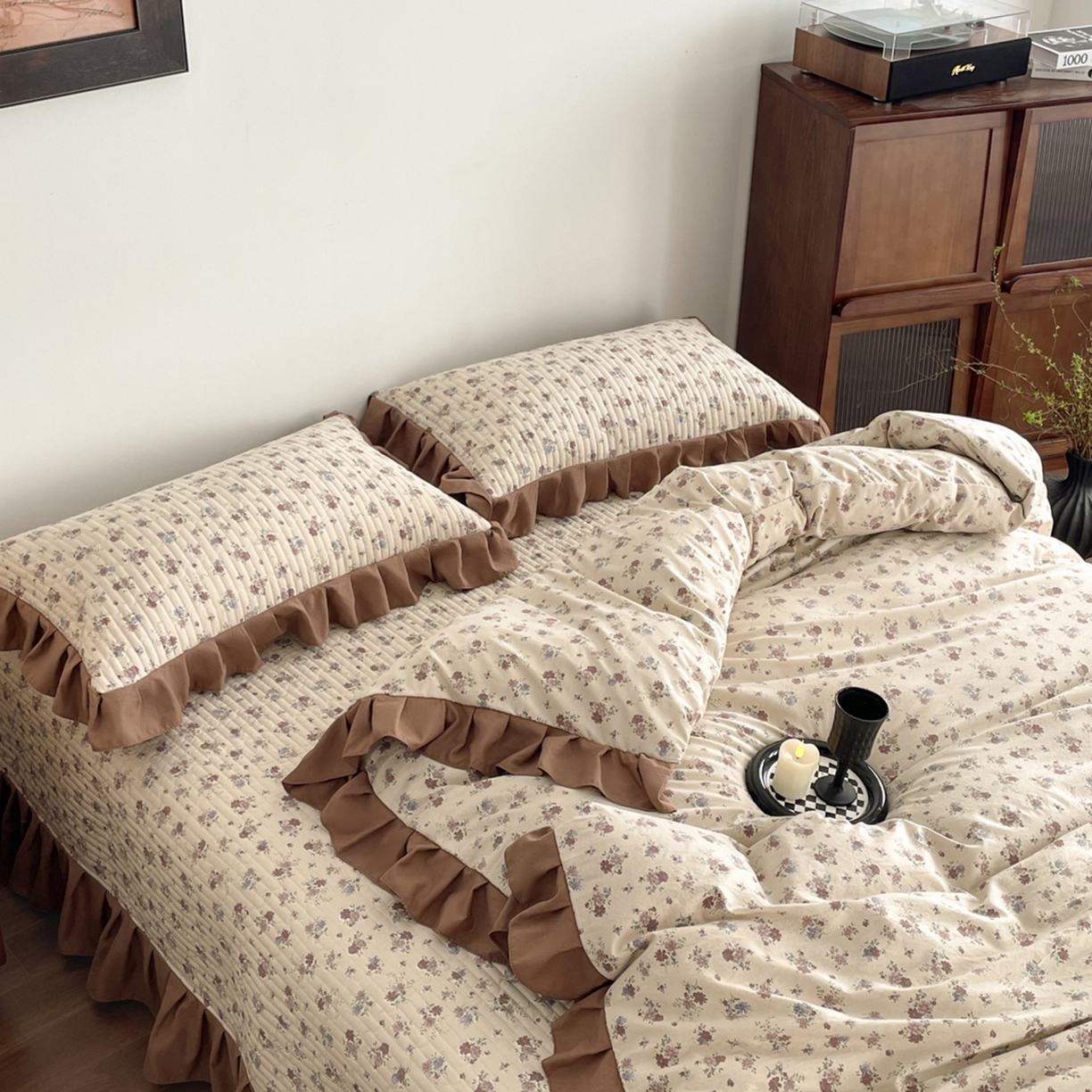 91家纺网 家纺一手货源 找家纺 慕澄家纺 2026新款高克重仿棉碎花床盖 绵绵