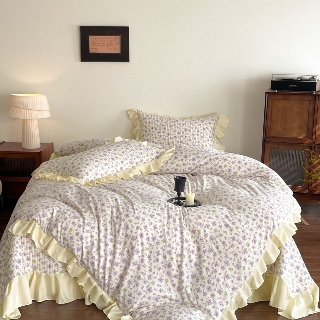 91家纺网 家纺一手货源 找家纺 慕澄家纺 2026新款高克重仿棉碎花床盖 梦回