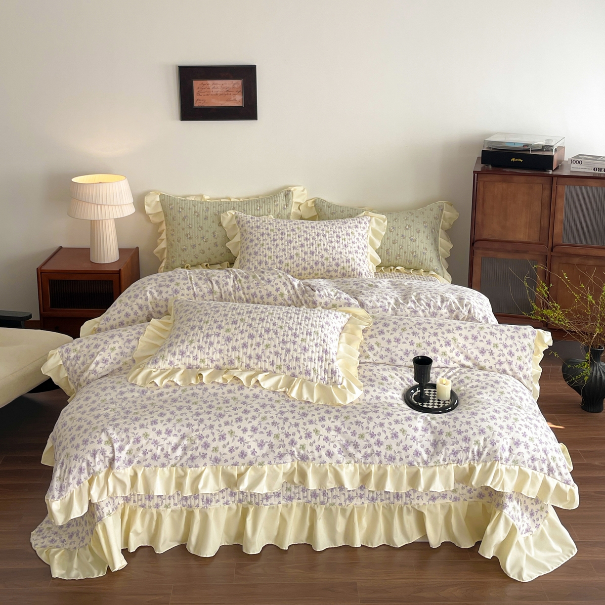 91家纺网 家纺一手货源 找家纺 慕澄家纺 2026新款高克重仿棉碎花床盖 梦回