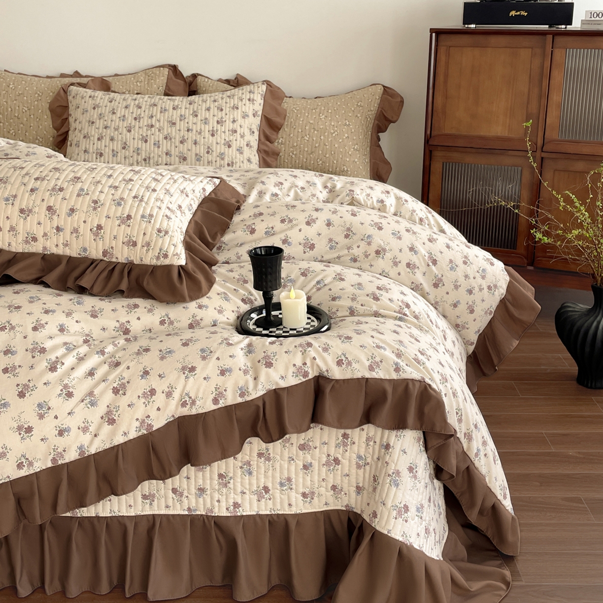 91家纺网 家纺一手货源 找家纺 慕澄家纺 2026新款高克重仿棉碎花床盖 绵绵