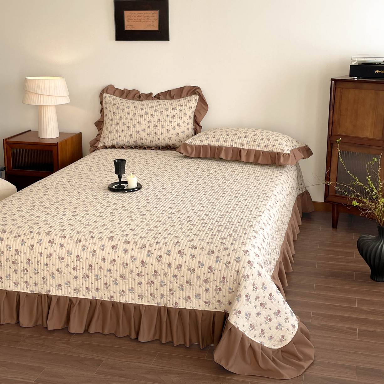 91家纺网 家纺一手货源 找家纺 慕澄家纺 2026新款高克重仿棉碎花床盖 绵绵