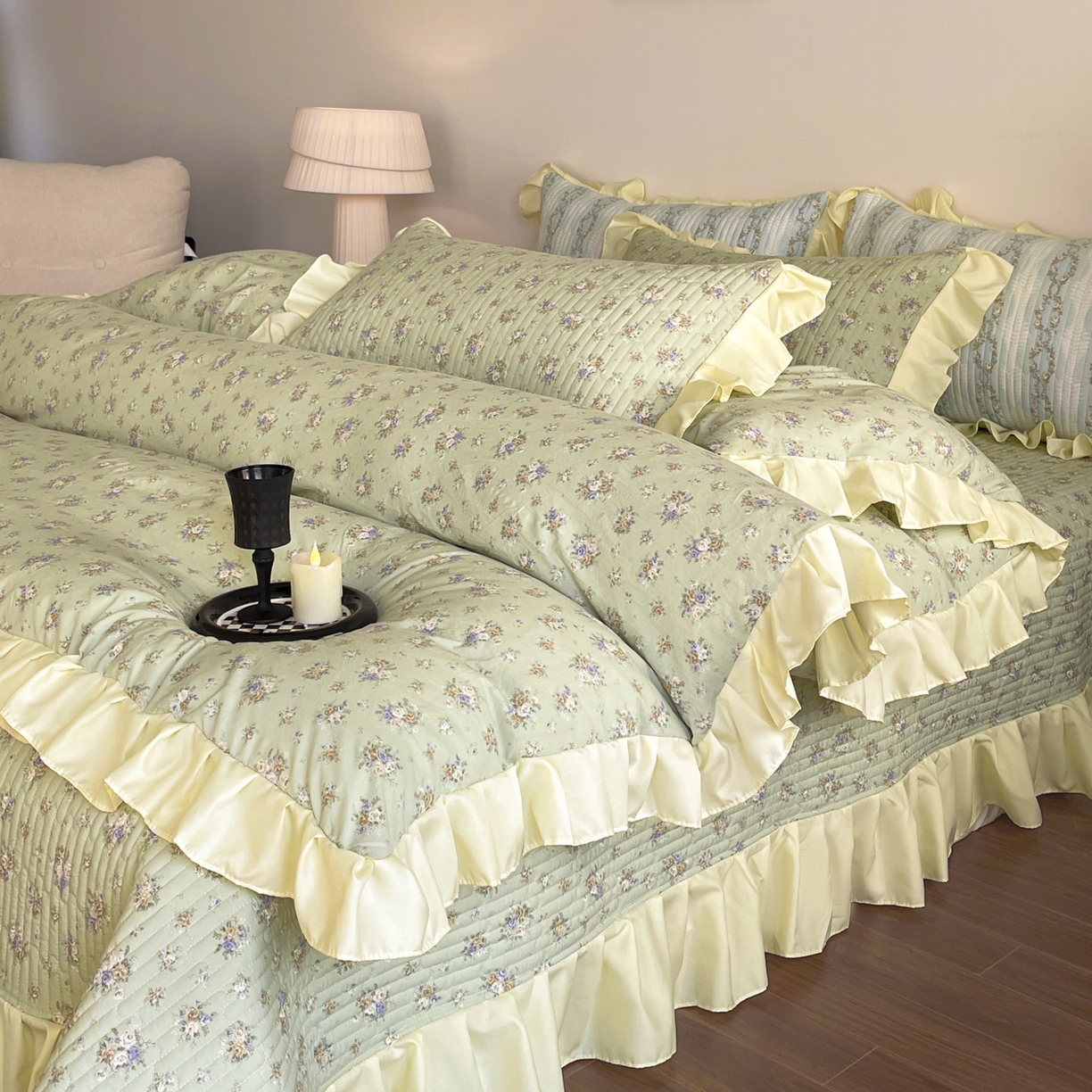 91家纺网 家纺一手货源 找家纺 慕澄家纺 2026新款高克重仿棉碎花床盖 春来