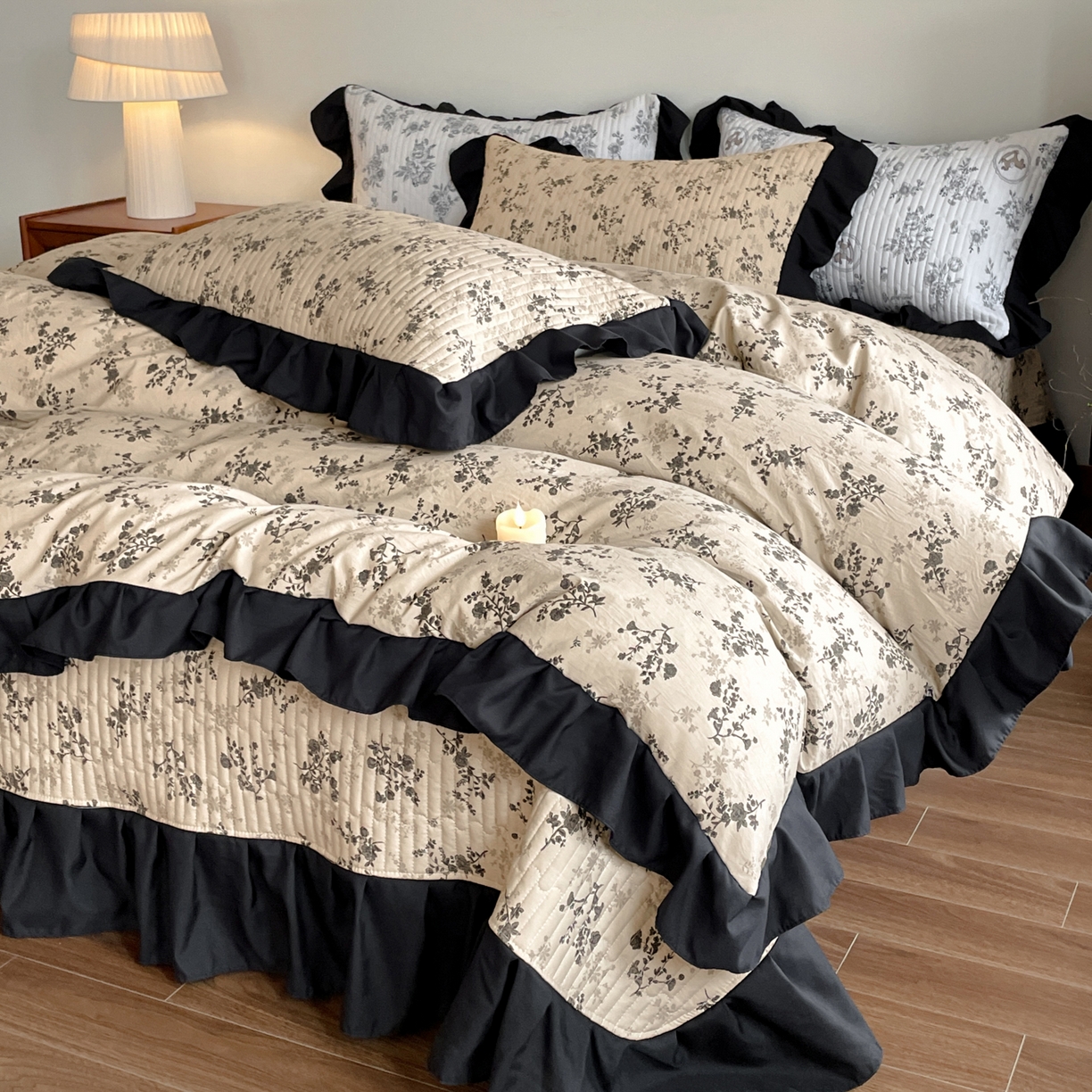 91家纺网 家纺一手货源 找家纺 慕澄家纺 2026新款高克重仿棉碎花床盖 漫漫