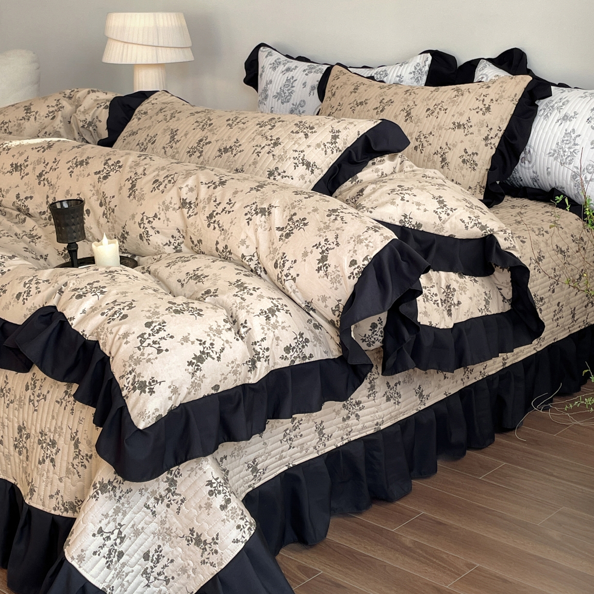 91家纺网 家纺一手货源 找家纺 慕澄家纺 2026新款高克重仿棉碎花床盖 漫漫