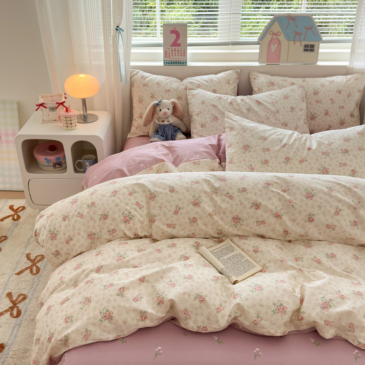 91家纺网 家纺一手货源 找家纺 梵克保罗 2026春夏新款ins小清新40支全棉13372四件套学生三件套单被套单枕套系列-第三批（单被套） 科罗娜