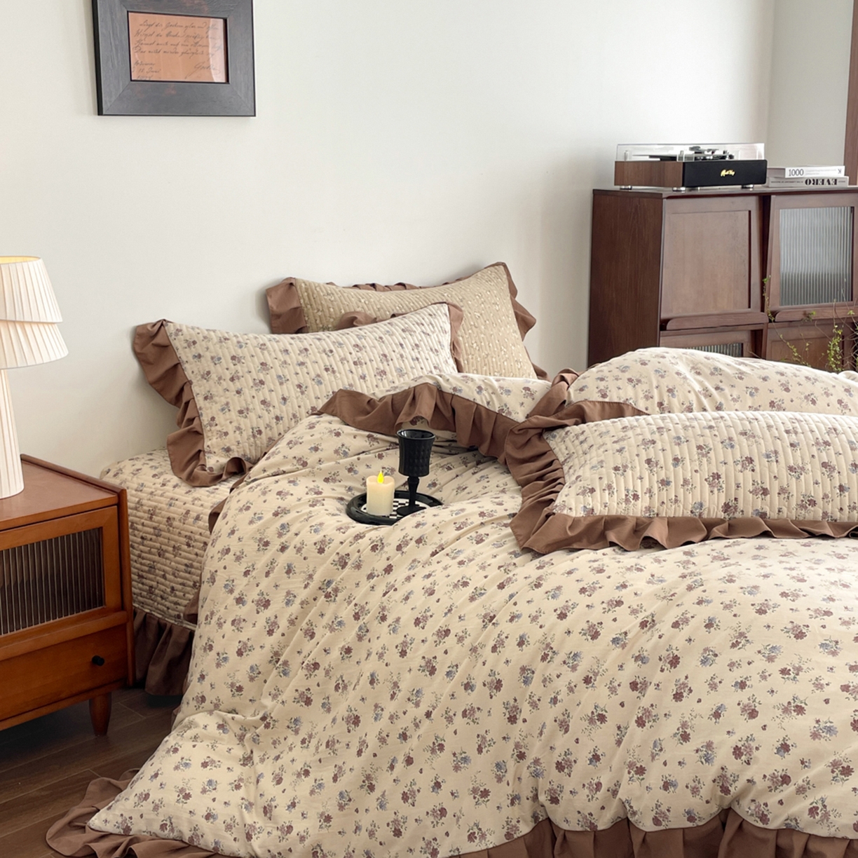 91家纺网 家纺一手货源 找家纺 慕澄家纺 2026新款高克重仿棉碎花床盖 绵绵