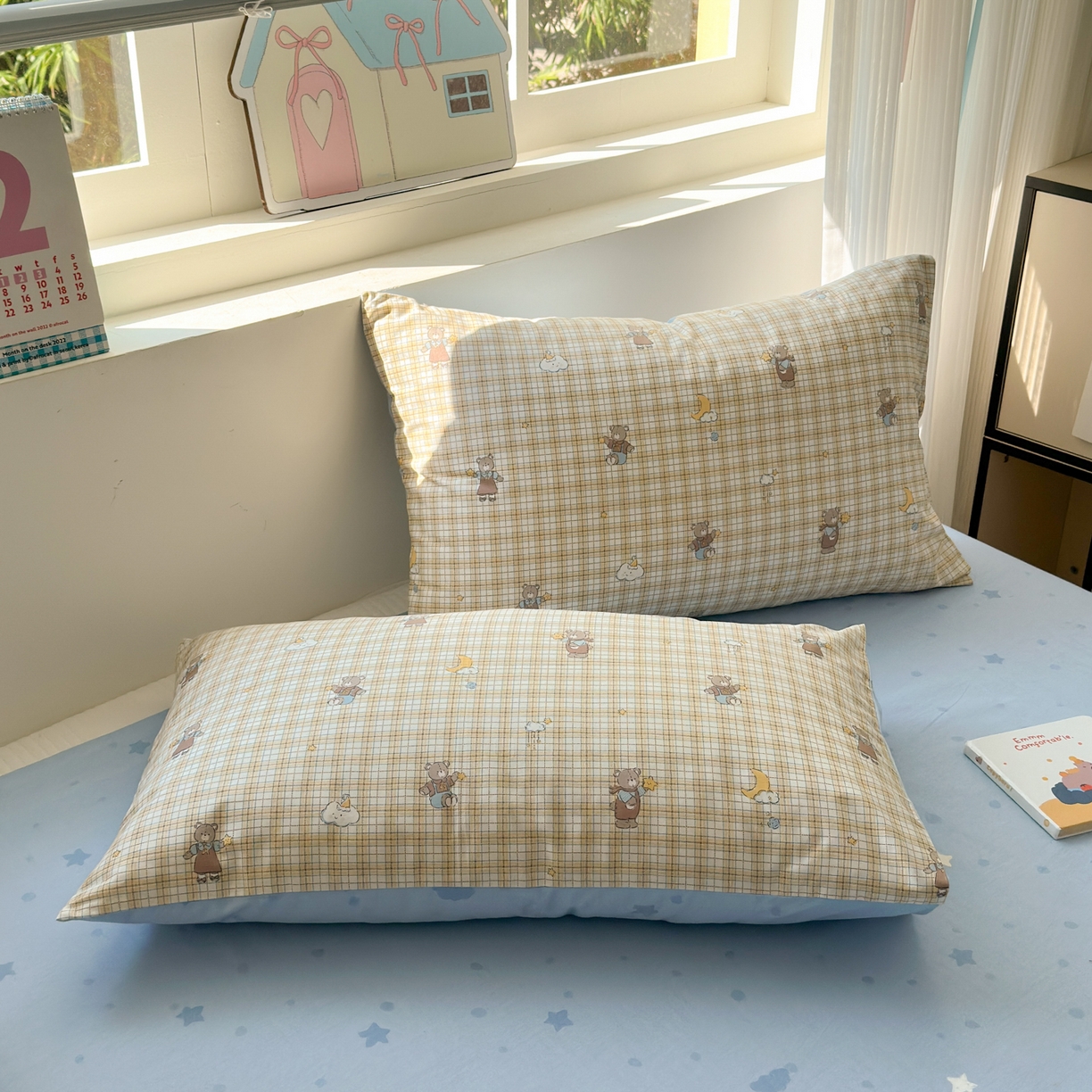 91家纺网 家纺一手货源 找家纺 （总）梵克保罗 2026春夏新款ins小清新40支全棉13372四件套学生三件套单被套单枕套系列-第三批（单枕套）