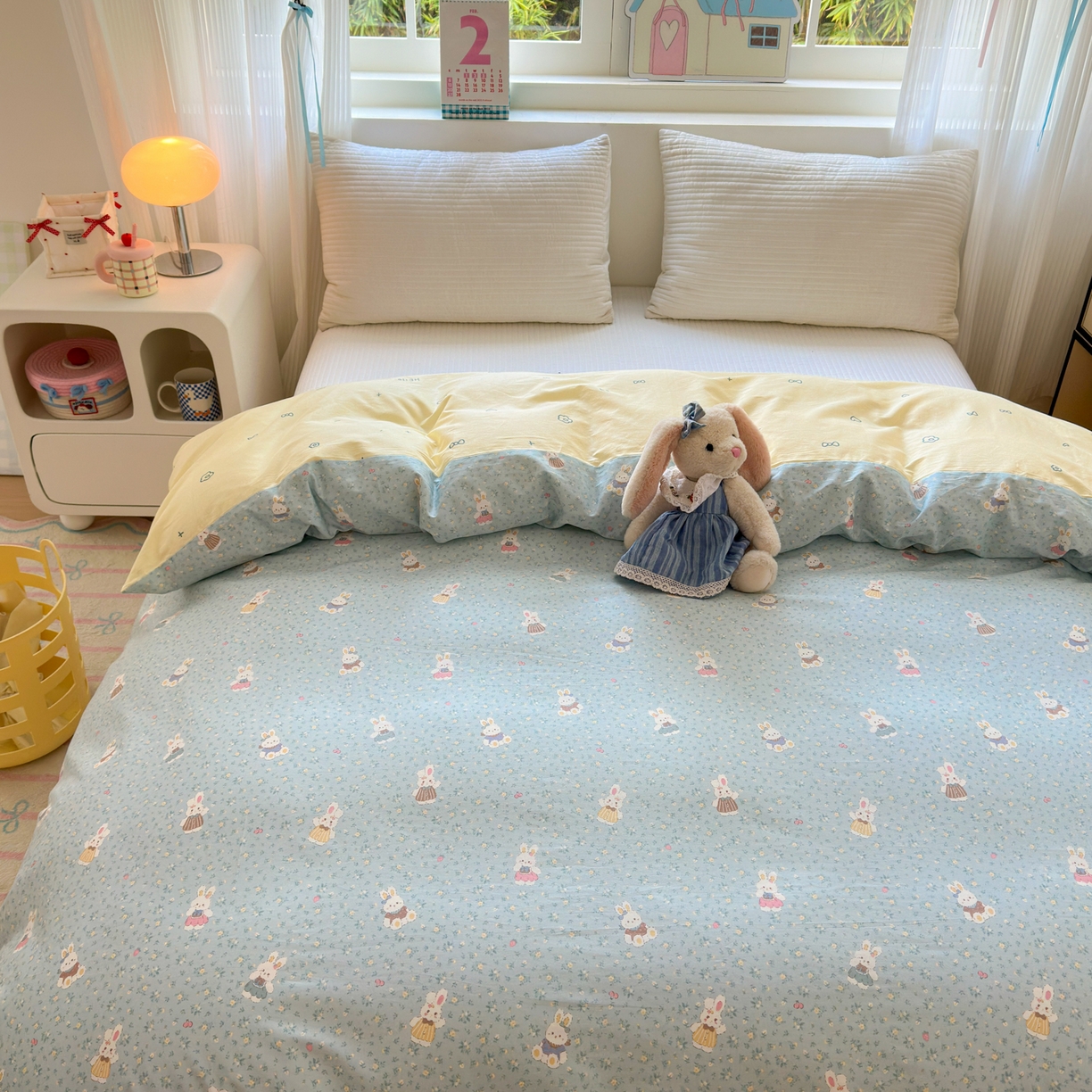 91家纺网 家纺一手货源 找家纺 （总）梵克保罗 2026春夏新款ins小清新40支全棉13372四件套学生三件套单被套单枕套系列-第三批（单枕套）