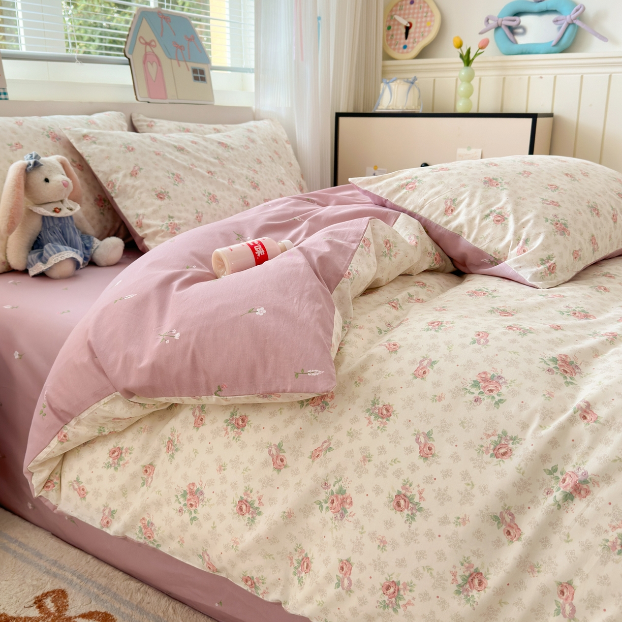 91家纺网 家纺一手货源 找家纺 梵克保罗 2026春夏新款ins小清新40支全棉13372四件套学生三件套单被套单枕套系列-第三批（单枕套） 科罗娜