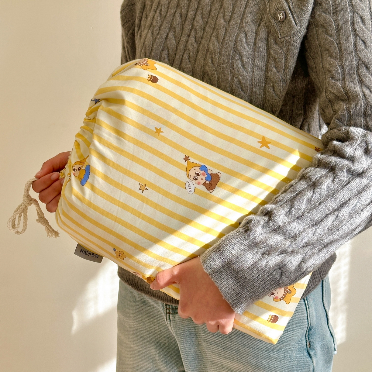 91家纺网 家纺一手货源 找家纺 （总）德比尔斯  2026新款古法水洗仿棉云感棉小布袋四件套