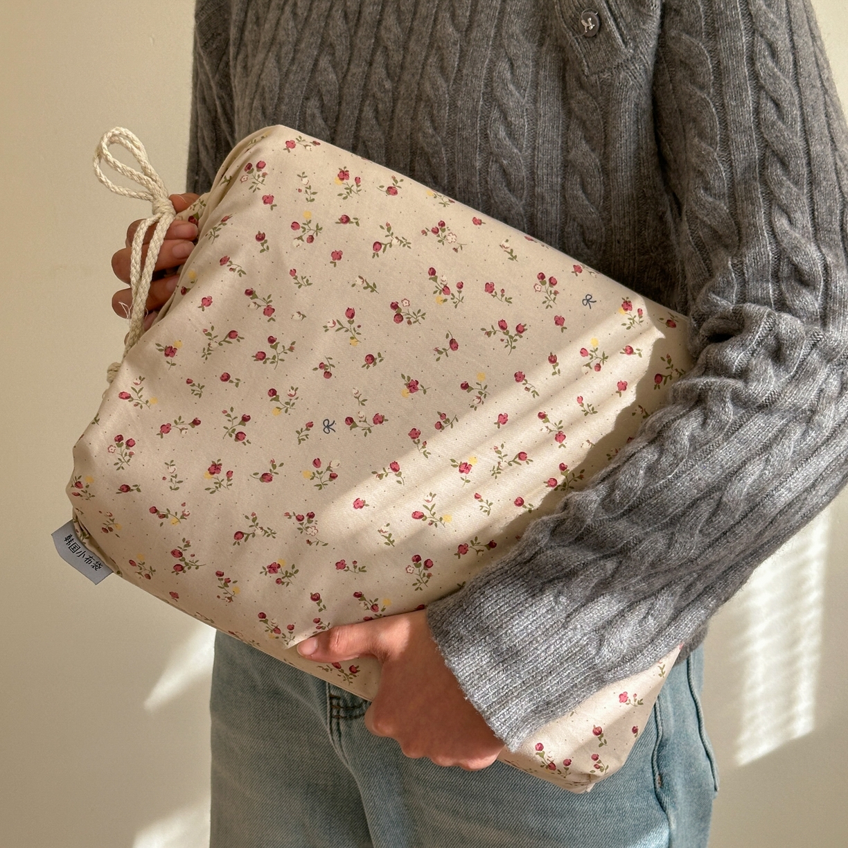 91家纺网 家纺一手货源 找家纺 （总）德比尔斯  2026新款古法水洗仿棉云感棉小布袋四件套