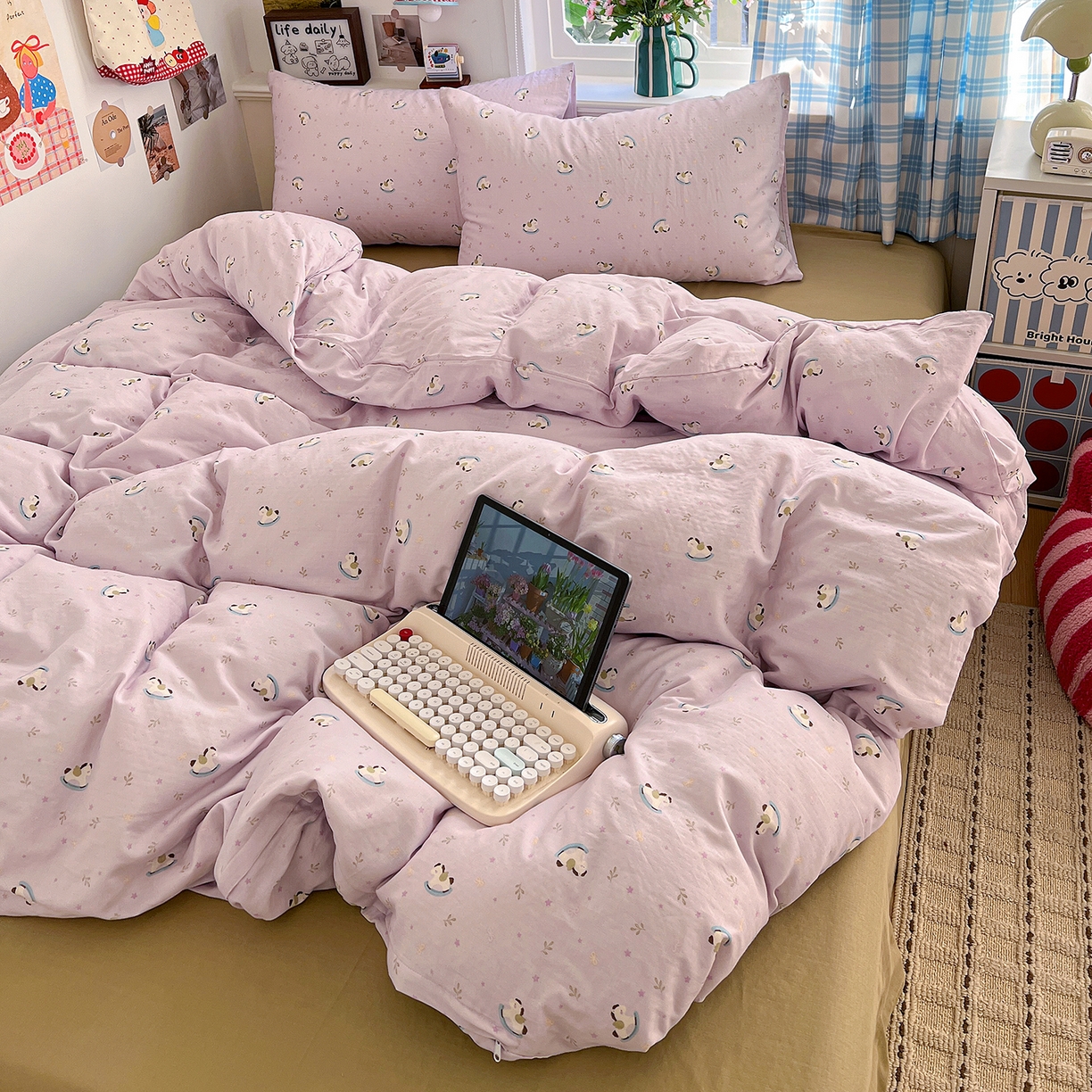 91家纺网 家纺一手货源 找家纺 （总）焱博家纺 2026新款A类全棉双层纱系列四件套