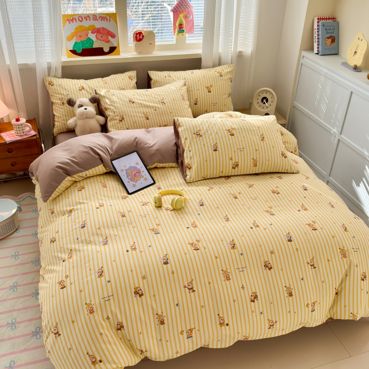 91家纺网 家纺一手货源 找家纺 （总）德比尔斯  2026新款古法水洗仿棉云感棉小布袋四件套