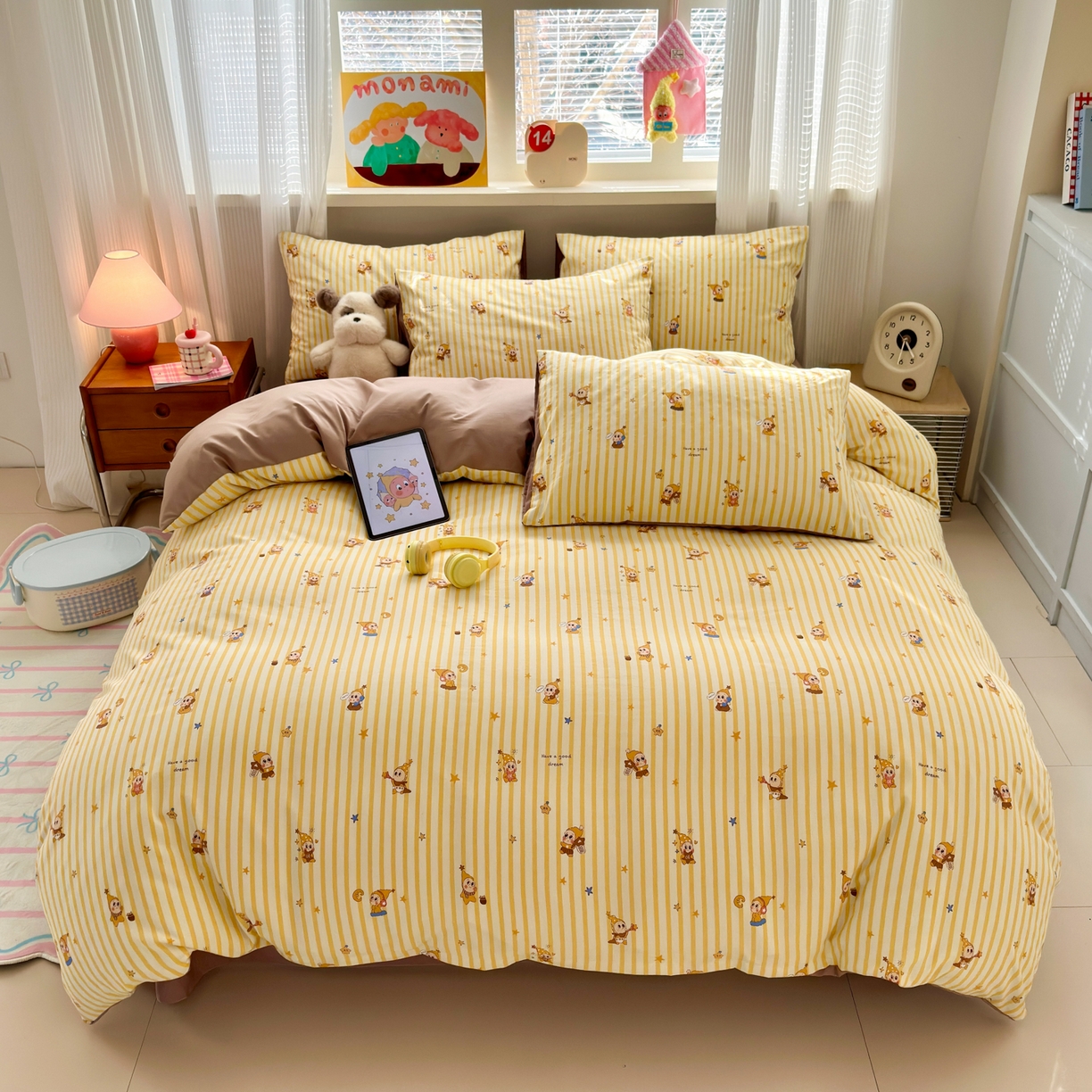 91家纺网 家纺一手货源 找家纺 （总）德比尔斯  2026新款古法水洗仿棉云感棉小布袋四件套