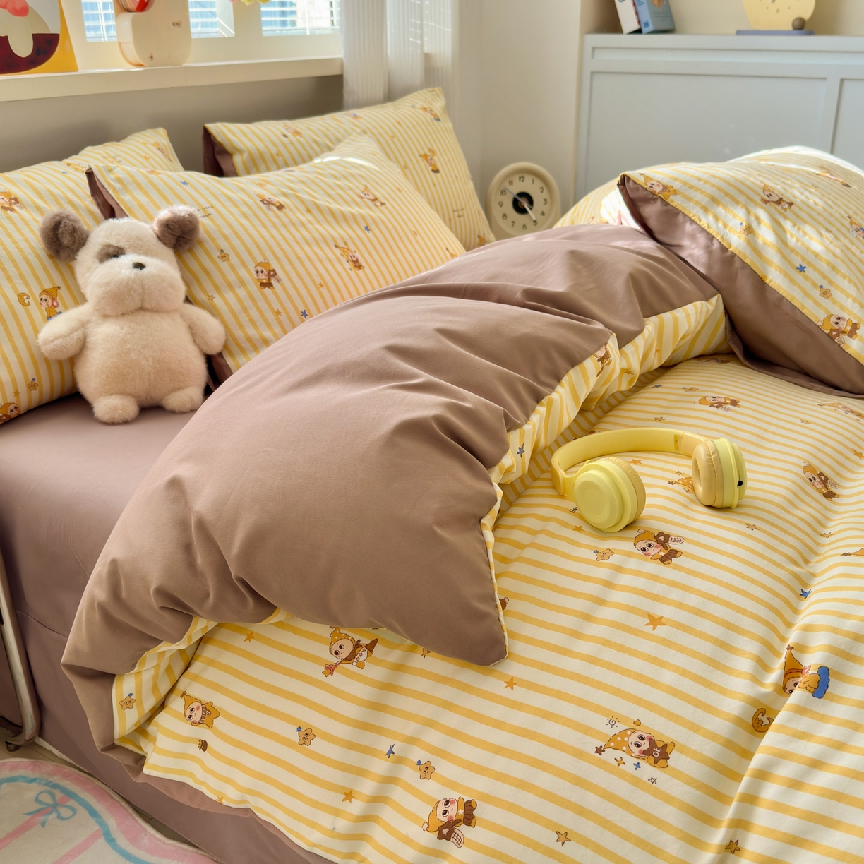 91家纺网 家纺一手货源 找家纺 （总）德比尔斯  2026新款古法水洗仿棉云感棉小布袋四件套