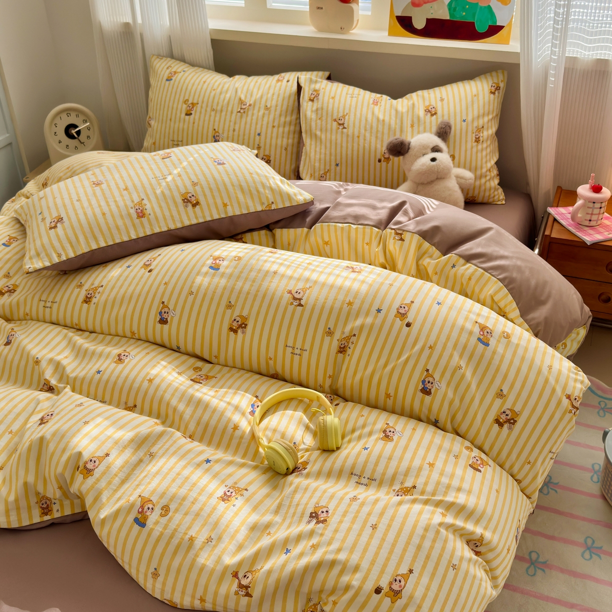 91家纺网 家纺一手货源 找家纺 （总）德比尔斯  2026新款古法水洗仿棉云感棉小布袋四件套